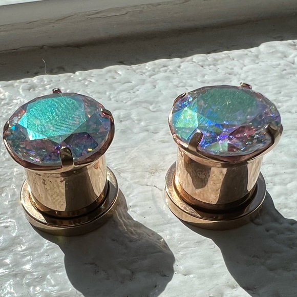 Rainbow Faux Diamond Guages - Picture 2 of 4
